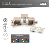 Digitus Module Keystone CAT 6A blindé sans outil 12 pcs, Module de Keystone 