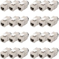 Digitus Module Keystone CAT 6A, blindé avec gestionnaire de câbles intelligent, pack (24 pièces), Module de Keystone Argent, blindé avec gestionnaire de câbles intelligent, pack (24 pièces), Argent, 14,5 x 35,3 x 19,5 mm, 19 g, -10 - 60 °C, 24 pièce(s), Chine